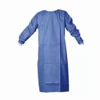Round Neck Patient Disposable Plastic Gowns , Medical Isolation Gowns In Blue